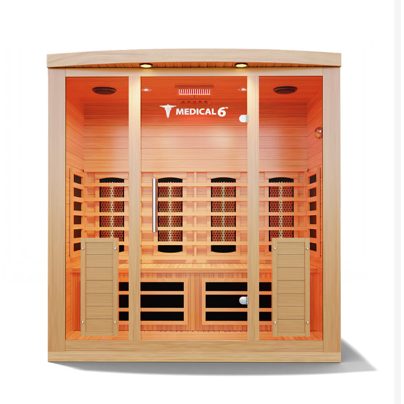 Medical Saunas - Medical 6, 4 Person Full Spectrum Infrared Sauna SKU  MBMS6P